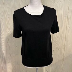 KATE HILL Black Italian Merino Wool extra fine wool made in Italy size Medium